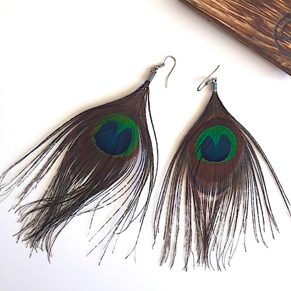 Peacock Feather Festival Earrings